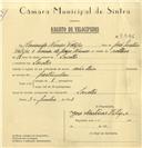 Registo de velocípede com o nº 6446, em nome de Armando Nunes Filipe, morador em Sacotes.