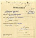 Registo de velocípede com o nº 7941, em nome de Fernando da Silva Costa, morador em Massamá.