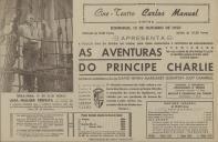 Programa do filme "As Aventuras do Principe Charlie" com a participação de David Niven, Margaret Leighton e Judy Campbell.