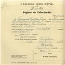Registo de velocípede de marca Origan, com o nº 2927, em nome de Francisco Galrão Jorge, morador em Pero Pinheiro.
