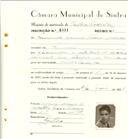 Registo de matricula de velocipedista em nome de Fernando Manuel Tadeu Alves, morador em Queluz, com o nº de inscrição 6501.