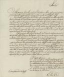 Requerimento do Marquês de Marialva, através do seu procurador, a sua Majestade D. João VI, solicitando dispensa do decreto real de 30 de Outubro de 1809, no que toca ao integral pagamento dos anos do cargo de estribeiro-mór, cujos vencimentos estavam bloqueados até ao dito ano por motivos das guerras.