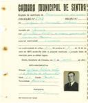 Registo de matricula de carroceiro de 2 ou mais animais em nome de Joaquim do Nascimento Monteiro, morador em Gouveia, com o nº de inscrição 1907.