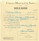 Registo de velocípede de com o nº 6760, em nome de Manuel da Silva, morador em Algueirão.