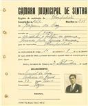 Registo de matricula de velocipedista em nome de Joaquim da Cruz, morador em São Pedro, com o nº de inscrição 2081.