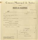 Registo de velocípede com o nº 8135, em nome de Noé Marques Pedro, morador em Oulela.