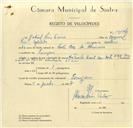 Registo de velocípede de marca Cimati, com o nº 10142, em nome de Gabriel Pires Freire, morador em Terrugem.
