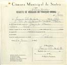 Registo de velocípede com o nº 9539, em nome de Joaquim Felix dos Santos, morador em Colares.