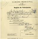 Registo de velocípede de marca Nacional, com o nº 1996, em nome de José Domingos Caetano, morador em Pernigem.