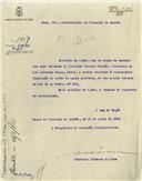 Ofício dirigido ao Administrador do Concelho de Sintra, proveniente do Presidente da Comissão Administrativa da Câmara Municipal de Lisboa, Henrique Linhares de Lima, solicitando a intimação de Carolina Vicente Durão, moradora em Belas, a proceder a reparações no seu prédio, sito na Rua de S. Bento, nº 602. 