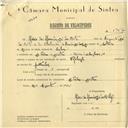 
Registo de velocípede de marca Raleigh, com o nº 5957, em nome de Mário de Macedo Sá da Costa, morador em S. Pedro de Sintra.