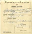 Registo de velocípede de marca Império, com o nº 6632, em nome de António Loureiro da Silva Caridade, morador em Sintra.