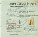 Registo de matricula de velocipedista em nome de Francisco Filipe Duarte, morador na Várzea de Sintra, com o nº de inscrição 751.