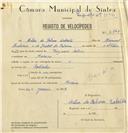 Registo de velocípede com o nº 6847, em nome de Artur de Palma Cabrita, morador em Maceira.
