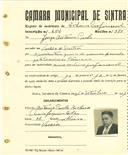 Registo de matricula de cocheiro profissional em nome de Jorge António Paulo, morador na Várzea de Sintra, com o nº de inscrição 604.