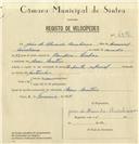 Registo de velocípede com o nº 6876, em nome de João Almeida Aureliano, morador em Mem Martins.