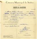 Registo de velocípede de marca E.J.F., com o nº 6667, em nome de António Ventura Tomásio, morador em Maceira.