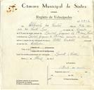 Registo de velocípede de marca Sitta Credette, com o nº 8812, em nome de Alberto dos Santos, morador em Lourel.