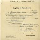 Registo de velocípede de marca Olga, com o nº 1658, em nome de Fernando Duarte Cardoso, morador em Estribeira, Rio de Mouro.