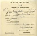 Registo de velocípede de marca Oriental, com o nº 3591A, em nome de Higino Ferreira Ranhel, morador em Lameiras.