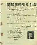 Registo de matricula de velocipedista em nome de António Leitão Caroço, morador em Cabecinha, com o nº de inscrição 1558.