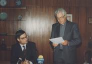 Presidente da Câmara Municipal de Sintra, Dr. Rui Silva com o Bispo Dom José Policarpo.
