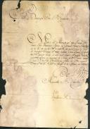 Carta dirigida a Domingos Pires Bandeira proveniente de Veríssimo Bernardino, que se encontrava em Recife, solicitando a entrega de uma encomenda a seu irmão.