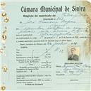 Registo de matricula de velocipedista em nome de José Francisco Raposo, morador em Aruil, com o nº de inscrição 843.