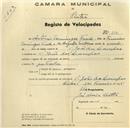 Registo de velocípede com o nº 319, em nome de António Domingos Frade, morador em S. João das Lampas.