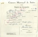 Registo de velocípede de marca Dardo, com o nº 9012, em nome de Arlindo Ferreira Cordeiro, morador em Pinhal, Colares.