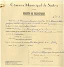 Registo de velocípede de marca Pombal, com o nº 7893, em nome de Guilherme de Albuquerque Henrique Castilho, morador em Rua Elias Garcia nº 4, Queluz.
