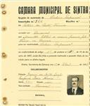 Registo de matricula de cocheiro profissional em nome de António dos Santos Ferreira, morador no Carrascal, com o nº de inscrição 860.