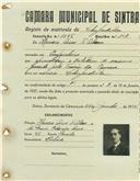 Registo de matricula de velocipedista em nome de Homero Aires de Abreu, morador em Pero Pinheiro, com o nº de inscrição 1146.