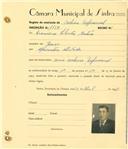 Registo de matricula de cocheiro profissional em nome de Francisco Silvestre Martins, morador em Janas, com o nº de inscrição 1134.