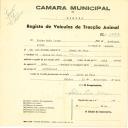 Registo de um veiculo de quatro rodas tirado por dois animais de espécie bovina destinado a transporte de mercadorias em nome de Pedro Pais Jorge, morador no Casal do Paço.