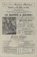 Programa do filme "O Mundo a Matou" com a participação de Françoise Rosay, Claude Dauphin, Jean Nohain, Henry Guisol, Jean Worms, Thérèse Dornys e Jeanne Provost.
