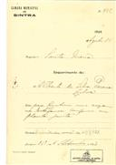 Construção de moradia em Avª Alda, em Sintra, em nome de Alberto da Silva Pereira, com o Processo OB nº 435/1923, com a licença de construção nº 319 de 04/09/1923.