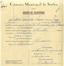 Registo de velocípede de marca Atlantic, com o nº 6624, em nome de António Teixeira Soares, morador em Algueirão.