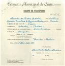 Registo de velocípede com o nº 4836, em nome de Camilo da Rocha Correia, morador em Idanha.