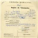 Registo de velocípede de marca Raleigh com o nº 4030, em nome de José António, morador em Casal da Nora, Colares.
