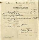 Registo de velocípede de marca Cuciolo, com o nº 7063, em nome de Cesário Julião, morador em Morelena.