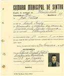 Registo de matricula de velocipedista em nome de João Patrão, morador em Monte Arroio, com o nº de inscrição 1900.