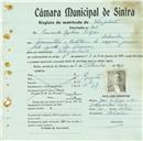 Registo de matricula de velocipedista em nome de Fernando Isidoro Filipe, morador em Bolembre, com o nº de inscrição 869.