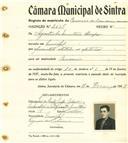Registo de matricula de carroceiro de 2 ou mais animais em nome de Agostinho Martins Limpo, morador no Mucifal, com o nº de inscrição 2186.