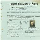 Registo de matricula de velocipedista em nome de Manuel Maximiano Gonçalves, morador em Lameiras, com o nº de inscrição 783.