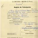 Registo de velocípede de marca Radium, com o nº 2092, em nome de Ruy Martinho Poole da Costa, morador em Rio de Mouro.