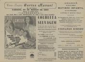 Programa do filme, drama intenso, Colheita Selvagem com a participação de Ladd Lamour, Alan Ladd, Dorothy Lamour, Robert Preston e Lloyd Nolan.