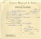 Registo de velocípede de marca Nacional, com o nº 9684, em nome de Manuel Simões Duarte, morador em Casal da Serra.