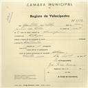 Registo de velocípede com o nº 2772, em nome de Agostinho da Silva, morador em Albogas.