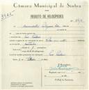 Registo de velocípede de marca Vilar com motor, com o nº 5419, em nome de Marmindustria Portuguesa, Lda, com sede em Pero Pinheiro.